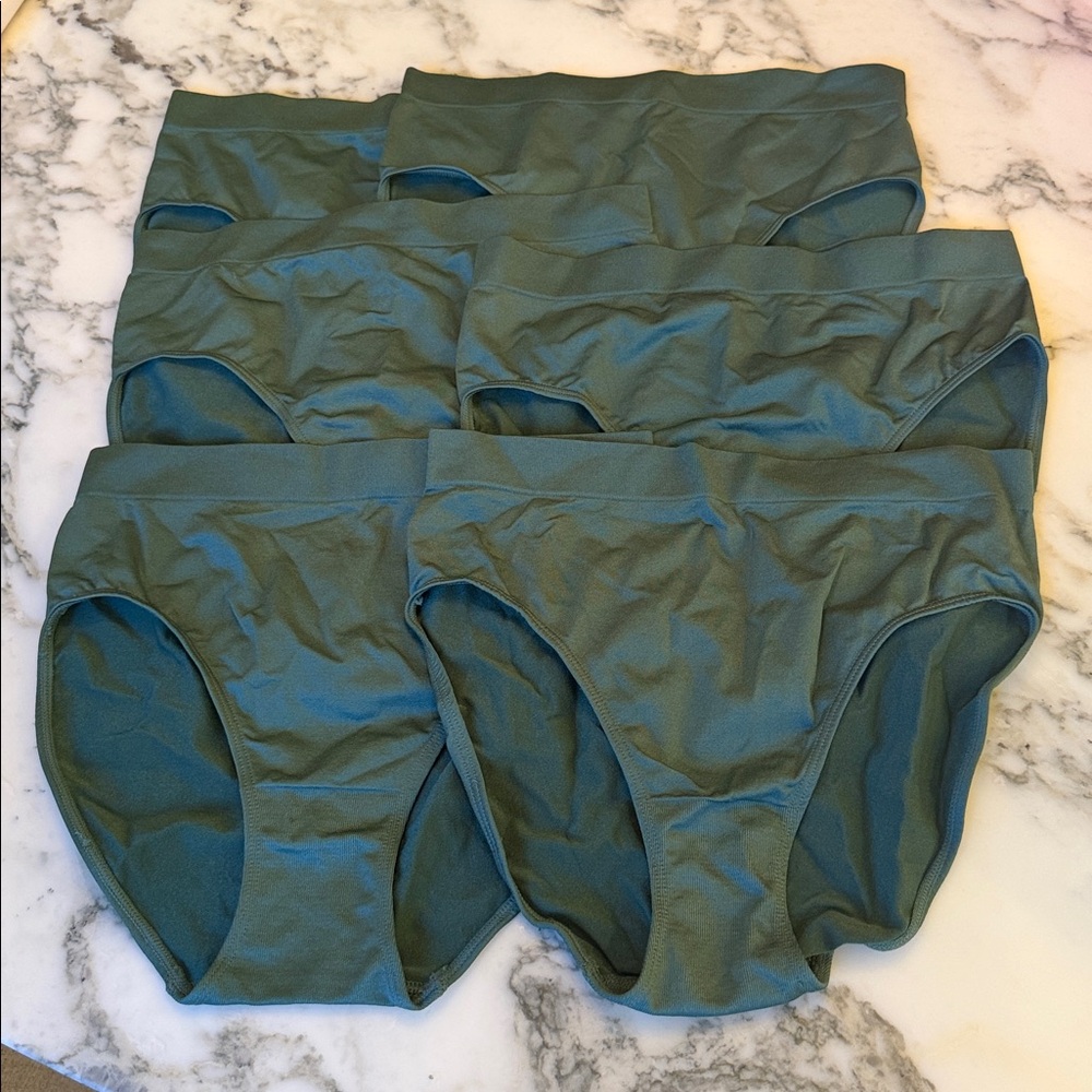 New Quince Smoothing Comfort High Waisted Bikini (6-Pack) Rosemary Green S M L - Picture 5 of 10